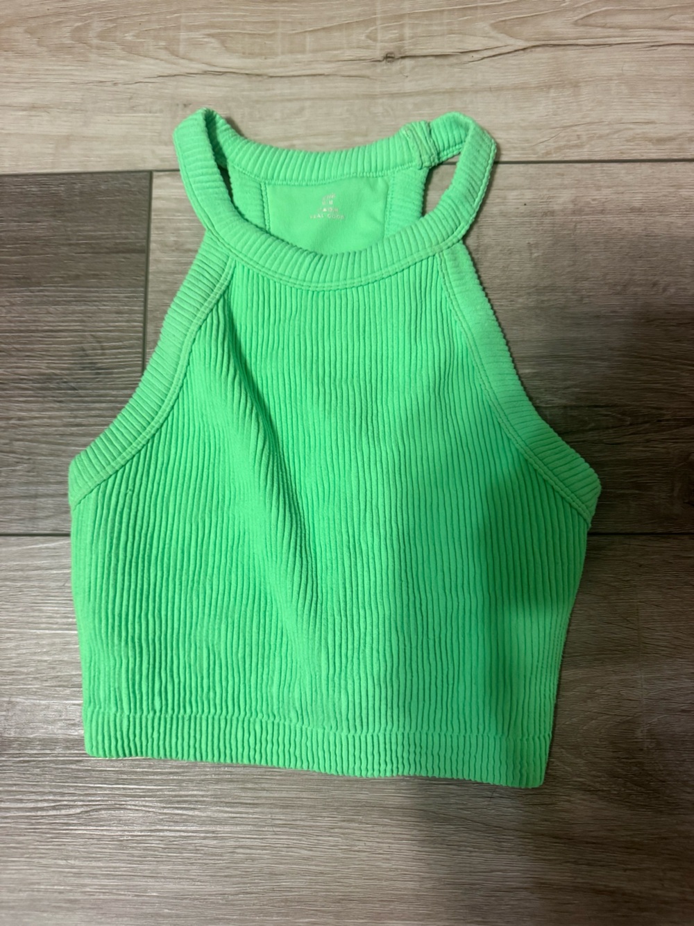 aerie Ribbed Tank Top in Neon Green